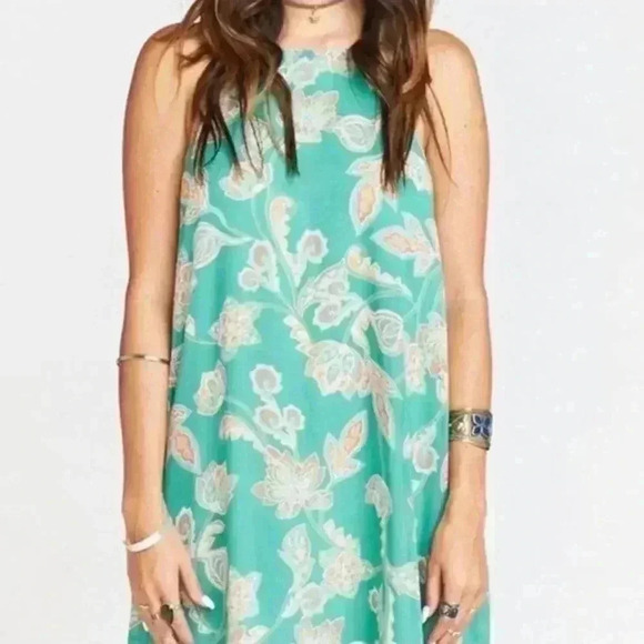 Show Me Your Mumu Mod Mint Sea Foam Jadely Paisley Floral Gomez Mini Dress - Picture 6 of 8
